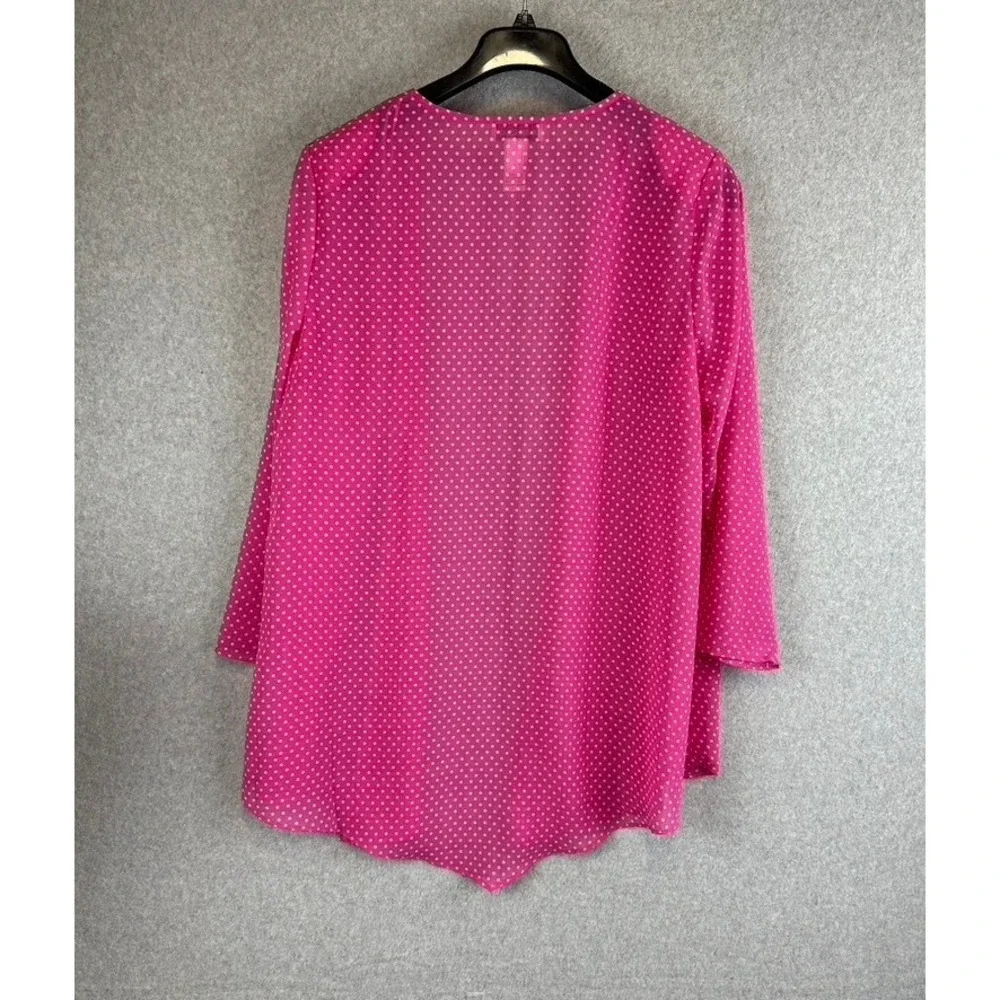 Draper's & Damon's Womans XL Dress Pink Polkadot Tier Open Topper Reto Barbie